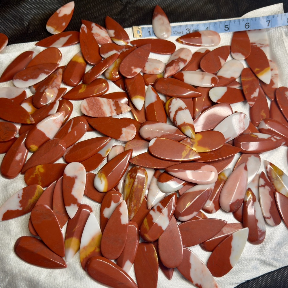 Large lot of large natural Jasper cabachon gemstones for jewelry making
